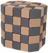 Cuburi Magnetice Basic de joaca, JollyHeap, 100 cuburi, Bej-Gri Inchis - 1