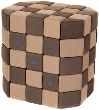 Cuburi Magnetice Basic de joaca, JollyHeap, 100 cuburi, Bej-Maro - 1