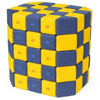 Cuburi Magnetice Basic de joaca, JollyHeap, 100 cuburi, Galben-Albastru - 1