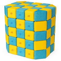 Cuburi Magnetice Basic de joaca, JollyHeap, 100 cuburi, Galben-Bleu - 1