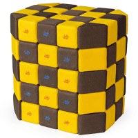 Cuburi Magnetice Basic de joaca, JollyHeap, 100 cuburi, Galben-Maro - 1