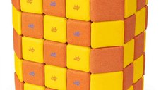 Cuburi Magnetice Basic de joaca, JollyHeap, 100 cuburi, Galben-Portocaliu
