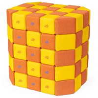 Cuburi Magnetice Basic de joaca, JollyHeap, 100 cuburi, Galben-Portocaliu - 1