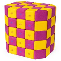 Cuburi Magnetice Basic de joaca, JollyHeap, 100 cuburi, Galben-Roz - 1