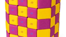 Cuburi Magnetice Basic de joaca, JollyHeap, 100 cuburi, Galben-Roz