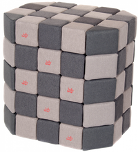 Cuburi Magnetice Basic de joaca, JollyHeap, 100 cuburi, Gri-Gri Inchis - 1