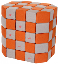 Cuburi Magnetice Basic de joaca, JollyHeap, 100 cuburi, Gri-Portocaliu - 1