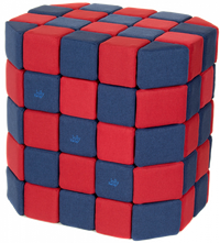 Cuburi Magnetice Basic de joaca, JollyHeap, 100 cuburi, Verde-Albastru - 1