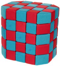 Cuburi Magnetice Basic de joaca, JollyHeap, 100 cuburi, Verde-Bleu - 1