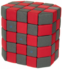 Cuburi Magnetice Basic de joaca, JollyHeap, 100 cuburi, Verde-Gri Inchis - 1