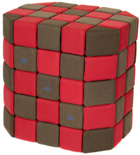 Cuburi Magnetice Basic de joaca, JollyHeap, 100 cuburi, Verde-Maro - 1