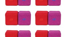 Cuburi Magnetice de constructie, JollyHeap Mini, 24 cuburi, Rosu-Roz