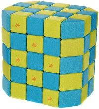 Cuburi Magnetice de joaca, JollyHeap BASIC, 100 cuburi - 2 forme, Diverse culori - 1