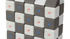 Cuburi Magnetice, JollyHeap Medium, 50 cuburi,  Alb Fildes-Gri Inchis