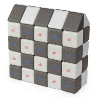 Cuburi Magnetice, JollyHeap Medium, 50 cuburi,  Alb Fildes-Gri Inchis - 1
