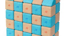Cuburi Magnetice, JollyHeap Medium, 50 cuburi,  Bej-Bleu