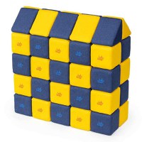 Cuburi Magnetice, JollyHeap Medium, 50 cuburi,  Galben-Albastru - 1
