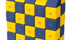 Cuburi Magnetice, JollyHeap Medium, 50 cuburi,  Galben-Albastru