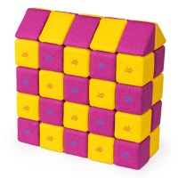 Cuburi Magnetice, JollyHeap Medium, 50 cuburi,  Galben-Roz - 1