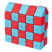 Cuburi Magnetice, JollyHeap Medium, 50 cuburi,  Rosu-Bleu - 1