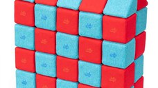 Cuburi Magnetice, JollyHeap Medium, 50 cuburi,  Rosu-Bleu