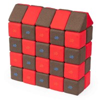 Cuburi Magnetice, JollyHeap Medium, 50 cuburi,  Rosu-Maro - 1