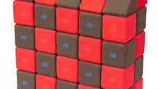 Cuburi Magnetice, JollyHeap Medium, 50 cuburi,  Rosu-Maro