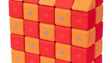 Cuburi Magnetice, JollyHeap Medium, 50 cuburi,  Rosu-Portocaliu