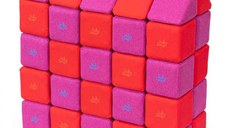 Cuburi Magnetice, JollyHeap Medium, 50 cuburi,  Rosu-Roz