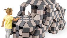 Cuburi Magnetice pentru construit, JollyHeap PARTY, 500 cuburi - 4 forme, Diverse Culori