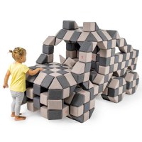 Cuburi Magnetice pentru construit, JollyHeap PARTY, 500 cuburi - 4 forme, Diverse Culori - 1