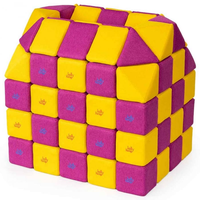 Cuburi Magnetice pentru construit, JollyHeap PARTY, 500 cuburi - 4 forme, Diverse Culori - 1