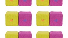 Cuburi Magnetice pentru construit, JollyHeap Pixi, 12 cuburi, Verde-Roz