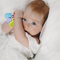 Jucarie dentitie Rattle Teether BabyJem, Rosu - 1