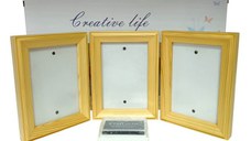 Kit rama foto tripla mobila cu cerneala pentru manuta si piciorus Drool, Diverse culori