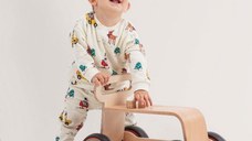 Masinuta ride-on, premergator si carucior de jucarii MamaToyz DriveMe Wood, Ambulanta - Jucarie din lemn 3 in 1