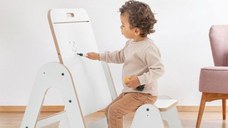 Masuta si tabla 2 in 1 cu scaunel MamaToyz Massam MDF