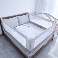 PACHET: 3 Bariere protectie pat copii, cu siguranta dubla, pentru pat de dimensiuni 150x200 cm - 1