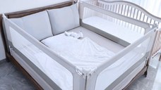 PACHET: 3 Bariere protectie pat copii, cu siguranta dubla, pentru pat de dimensiuni 150x200 cm