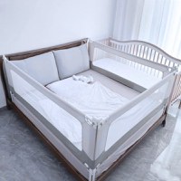 PACHET: 3 Bariere protectie pat copii, cu siguranta dubla, pentru pat de dimensiuni 180x200 cm - 1