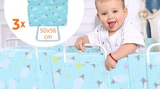 PACHET 3x Mini-Bumper 50x56 cm protectie pat, Turcoaz