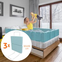 PACHET 3x Mini-Bumper 60x56 cm protectie pat, Verde - 1