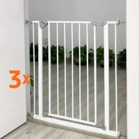 PACHET 3x Poarta Siguranta Copii, 71-77 cm, Montaj Presiune, Alb - 1