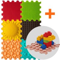 PACHET: Set 16 piese Blocuri de constructie 3D + Set 6 Covorase tip puzzle - 1