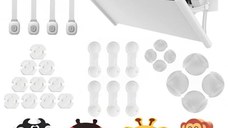 PACHET: Set 32 piese protectii mobilier + Deflector AC, protectie curent aer, Alb, Empria