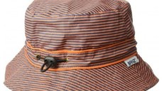 Palarie Copii Bucket, Protectie Soare UPF50+, Blue Orange Stripe, 4 - 6 ani