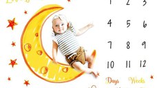 Paturica Milestone plusata pentru fotografii memorabile Luna Galbena Drool