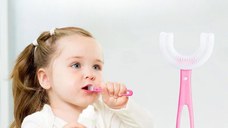 Periuta de dinti circulara, pentru copii, Empria, Roz