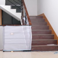 Plasa de siguranta pentru balustrade scari, balcoane si terase, 300 x 78 cm, alb - 1
