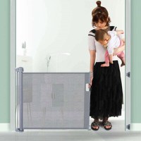 Poarta de siguranta retractabila extra lunga, Empria, 140 cm, Gri - 1